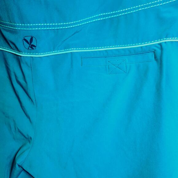 Title Nine Carve Designs Board Shorts Lace Up Sz 14 XL Teal Green Swim Unlined - Picture 4 of 11
